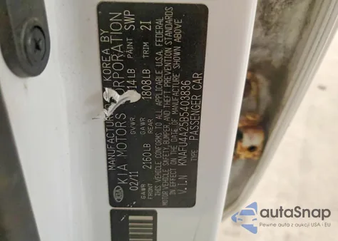 2011 Kia Forte Ex z USA, uszkodzony, nr VIN KNAFU4A25B5403836